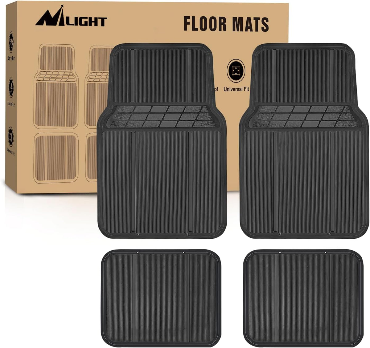 Nilight Rubber Floor Mats for Cars Trucks Suvs