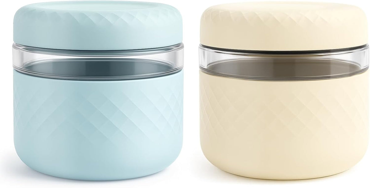 24 Oz/3 Cup Glass Lunch Bowl Containers with Lids, 2 Pack, Bpa-Free