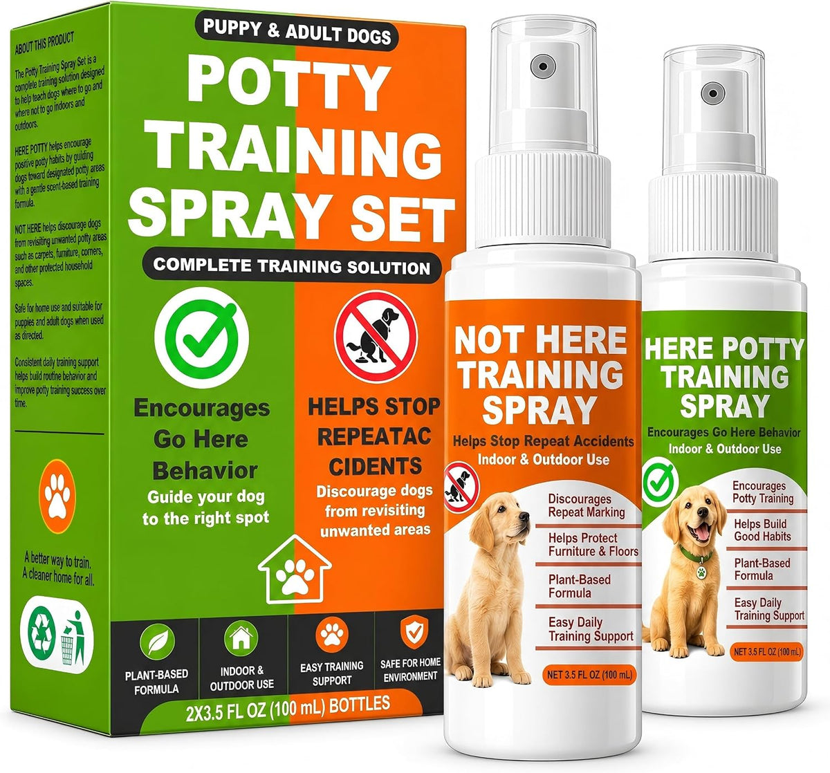Dog Potty Training Spray, Go Here & No Pee Set, Potty Training Aid