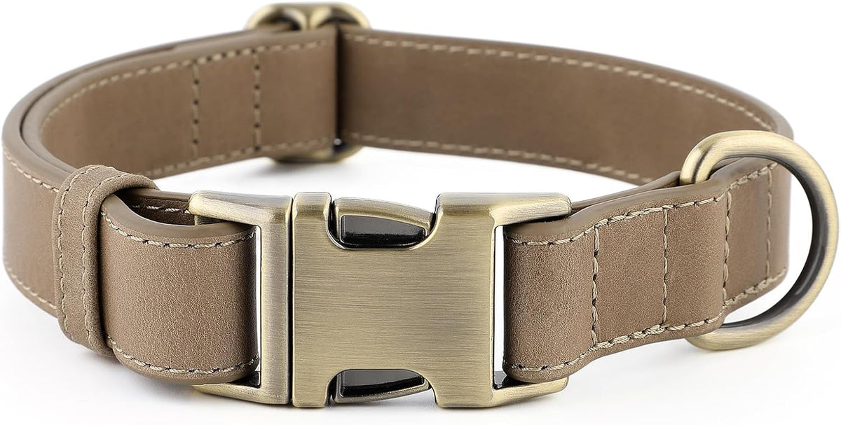 Plutus Pet Genuine Leather Dog Collar, Adjustable and Skin-Friendly