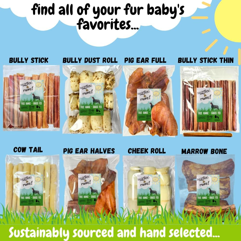 BULLYSTICKS & MORE Jumbo Marrow Bones (3 Count) - Meaty Large Bones for Dogs