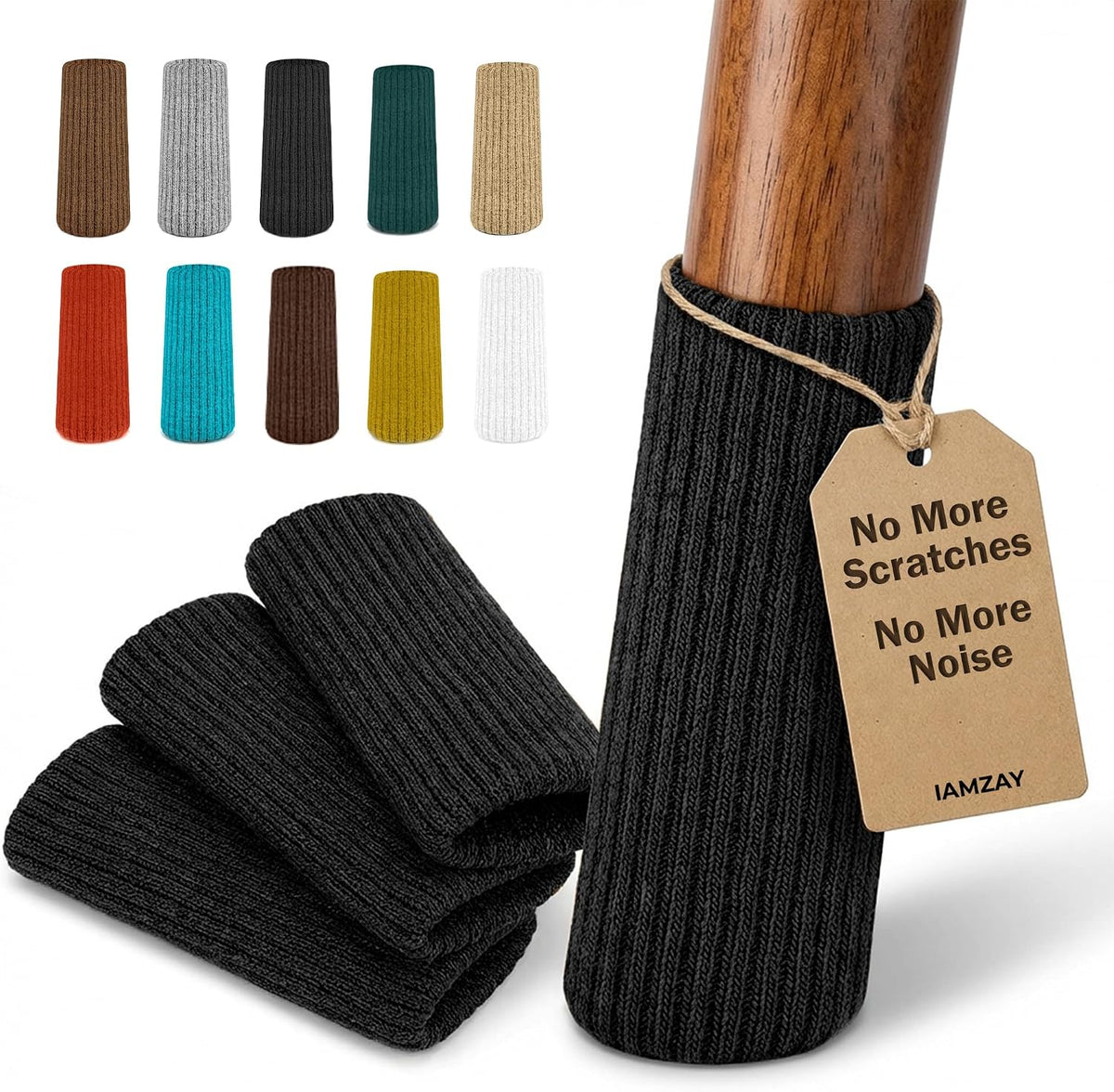Chair Leg Socks 16/24/32 Pcs Black Furniture Leg Covers Floor Protectors