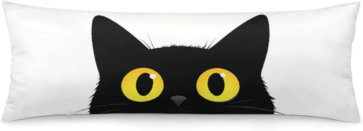 Cute Black Cat Body Pillow Cover 20X54 Inches