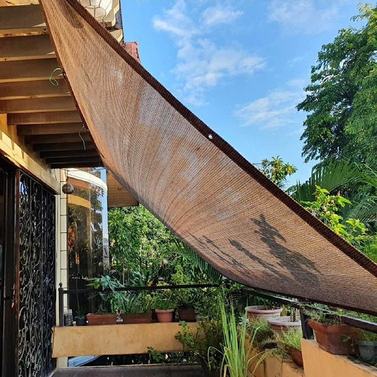 Shade Sail Sun Shade Cloth 6'6"X9'9" Rectangle Outdoor Canopy outside Sunshade Awning Cover Privacy Screen Net UV Block for Patio Pergola Gazebo Porch Backyard Lawn Garden Outdoor Activities
