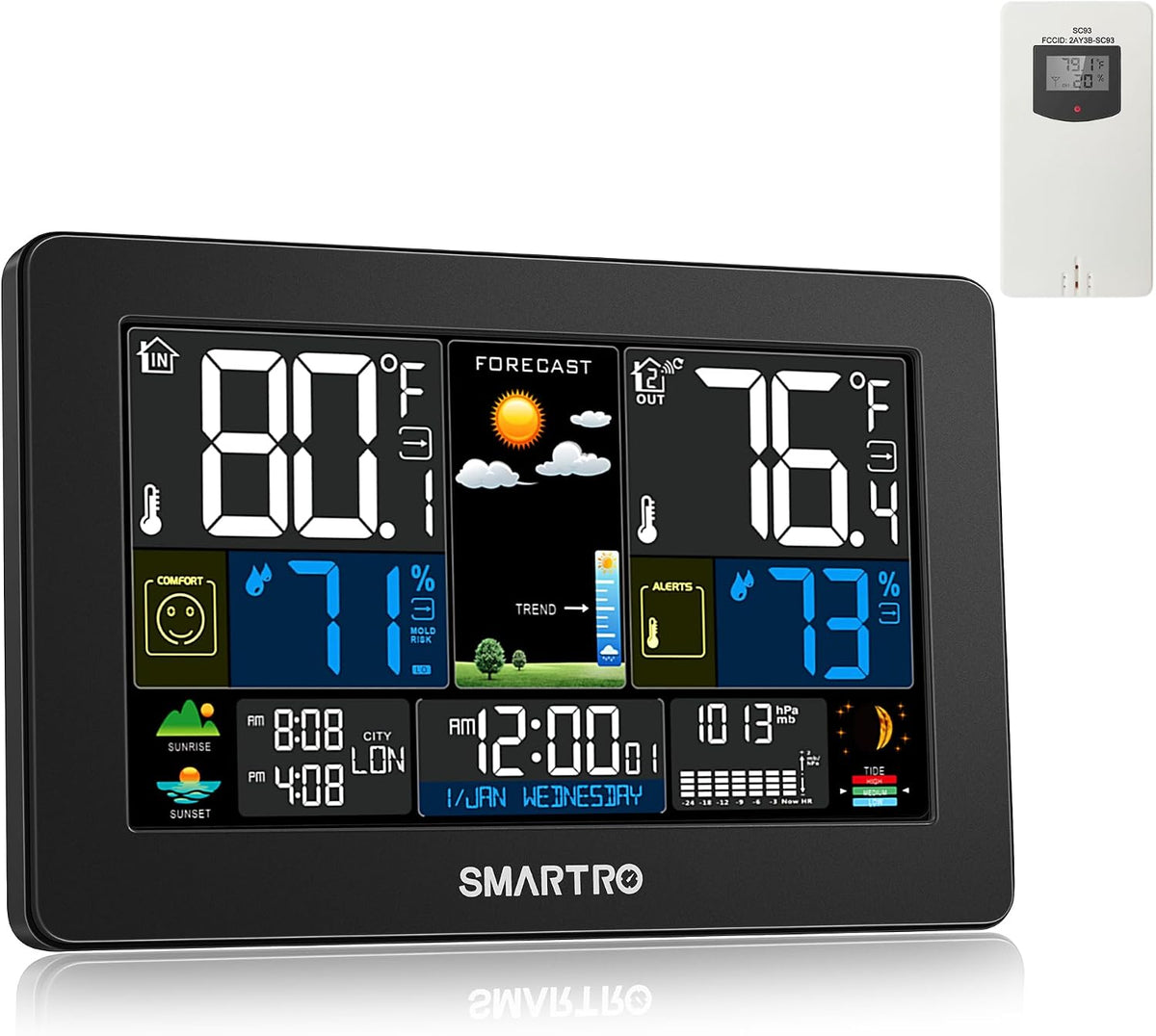 SMARTRO Weather Station Wireless Indoor Outdoor Thermometer for Home