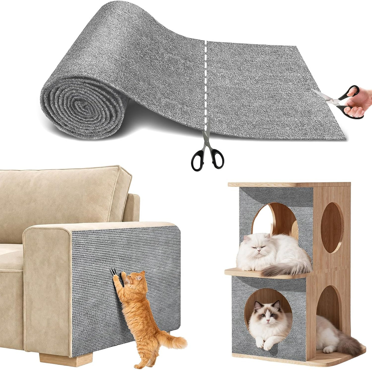 Cat Scratch Mat for Couch, 78.7X15.8 in Self-Adhesive