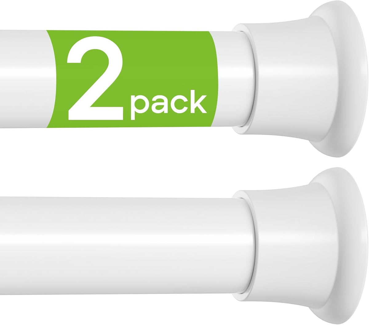 2 Pack Tension Curtain Rod 31-76 Inch White Adjustable Tension Rod