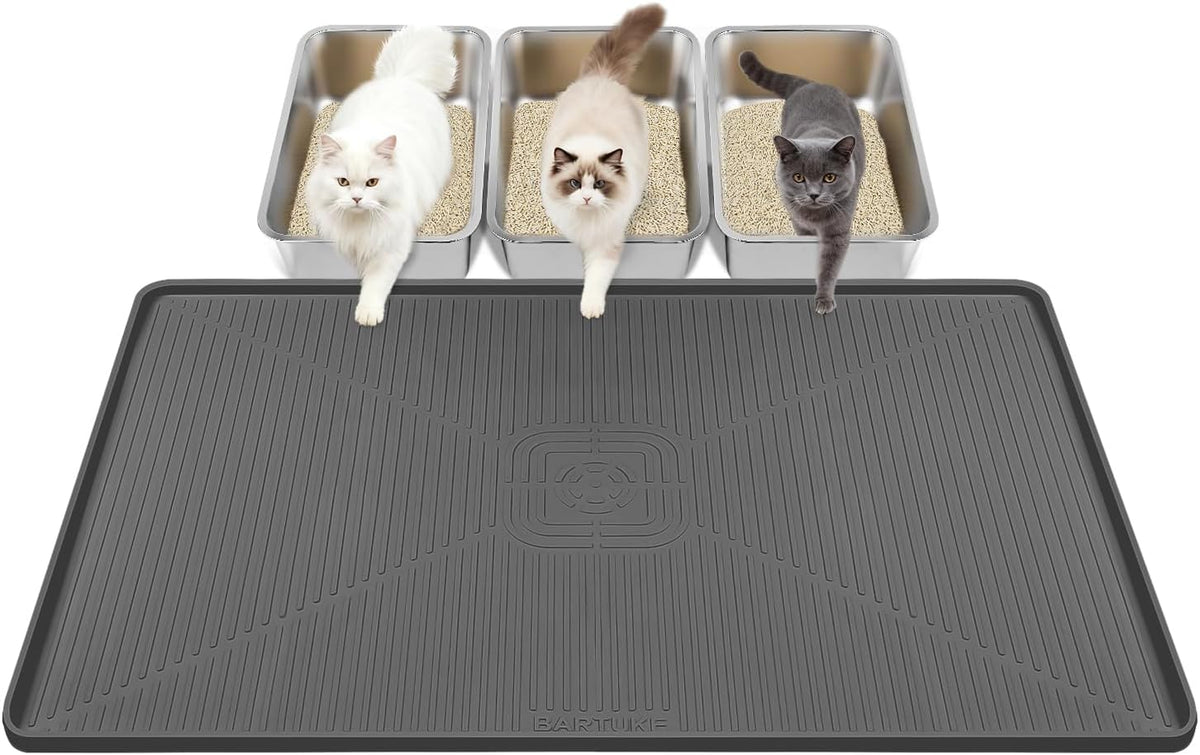 Lorvain Cat Litter Mats,45"X30" Extra Large Silicone Cat Mat for Litter Box