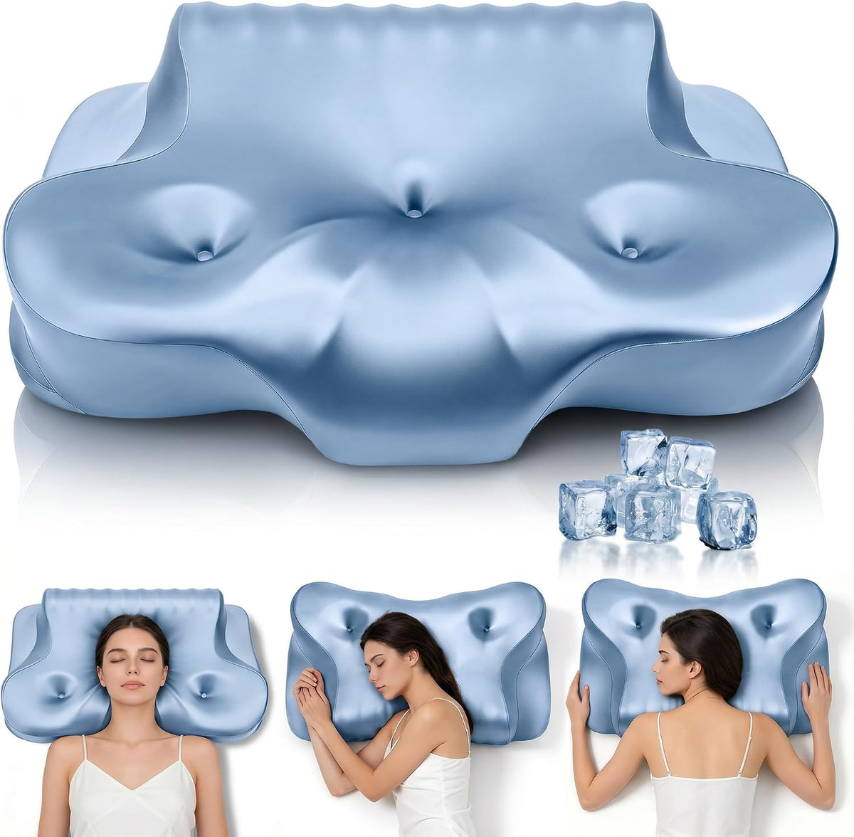 Dayme Orthopedic Memory Foam Pillows β Cooling Cervical Neck Pillow, Blue
