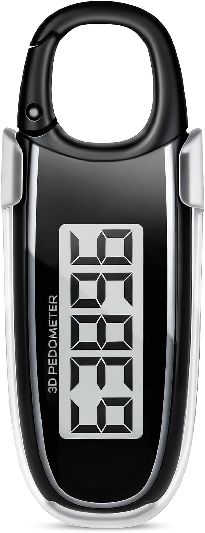 3D Pedometer for Walking. Simple Step Counter with Clip & Carabiner