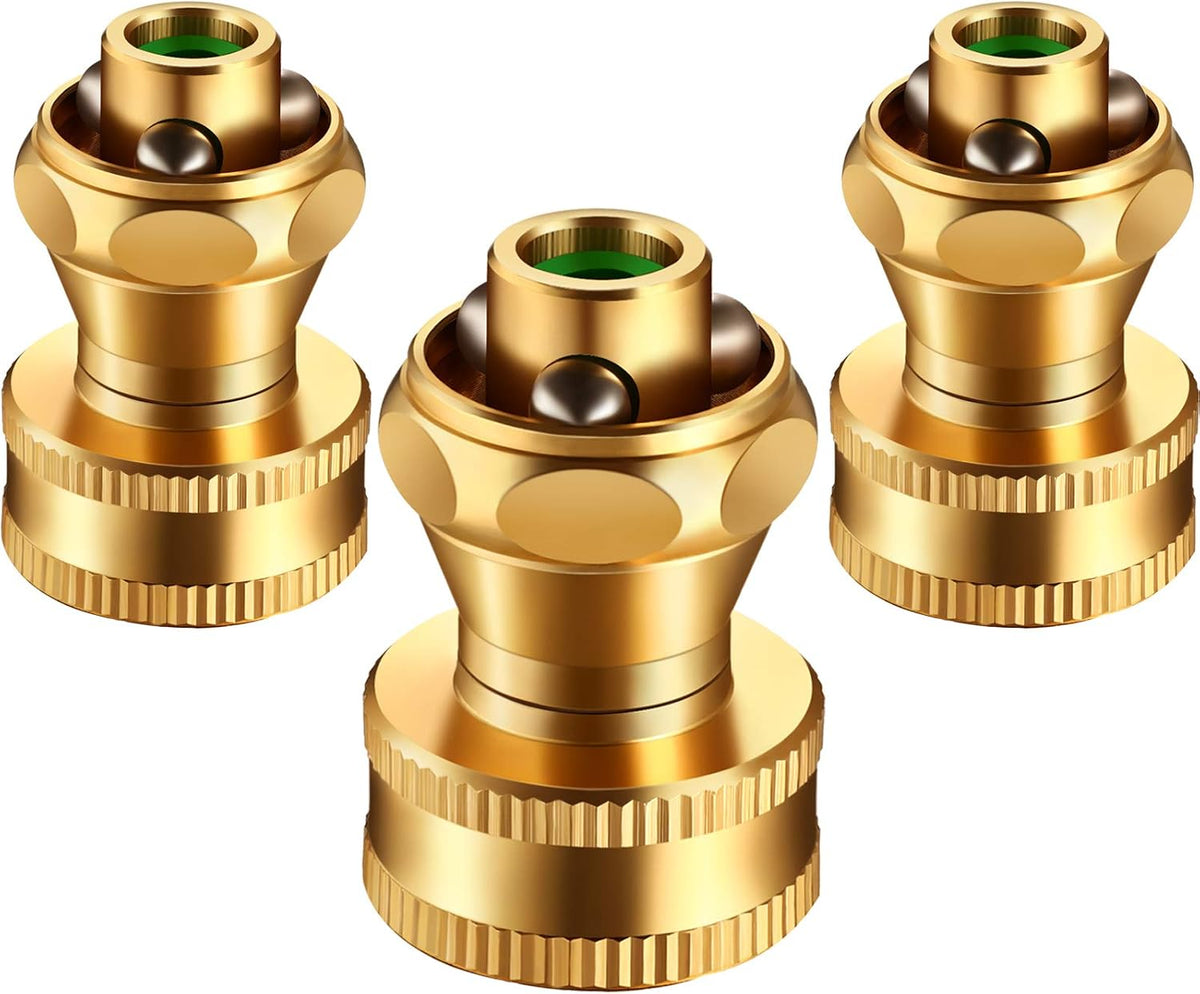 Hotop 3 Pack Big Shot Brass Hose Nozzle Adjustable Twist,3/4 Inch