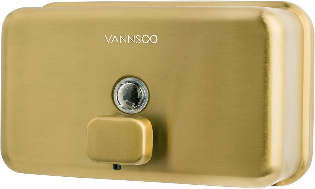 Wall Mounted Commercial Soap Dispenser Bathroom, Horizontal Gold