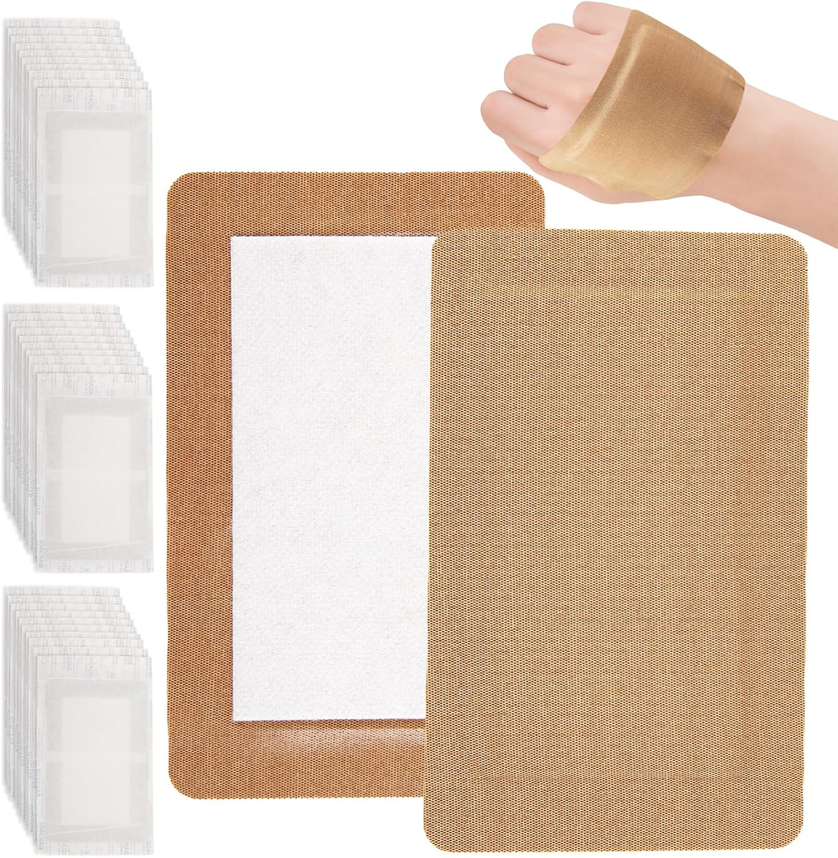 30 Pcs Extra Large Bandaids 5 X 3, Flexible Long Bandaids, Sterile Fabric Bandage, Large Bandages for Wounds, Large Adhesive Bandages with Non Stick Pad