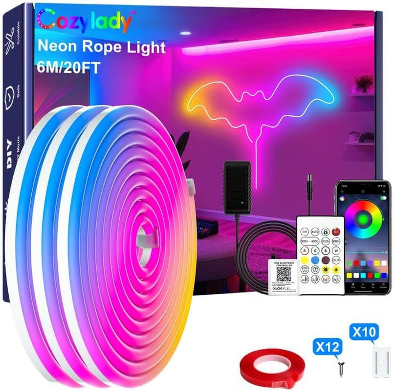 Cozylady RGB Neon Light LED Rope Light (6M/20Ft)