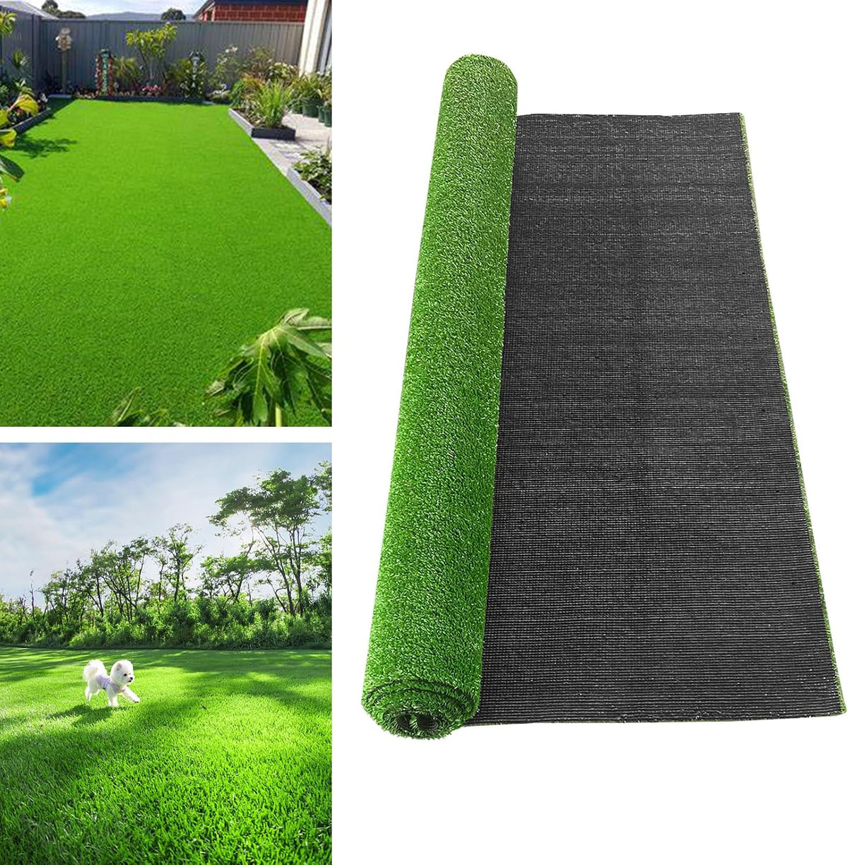 LVBAO Green Artificial Grass Rug 3FTX5FT (15 Square FT) Realistic Synthetic Fake Grass Turf Mat Pet Dogs Lawn Mat for Party Wedding Garden Home Decor