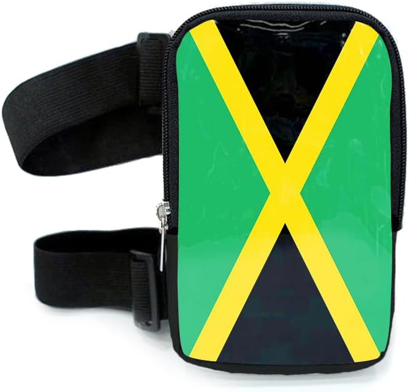 Jamaica Flag Thigh Bag | Leg Harness for Women | Outdoor Waist Pouch | Carnival Hiking Travel Fanny Pack with Adjustable Straps | Jamaica