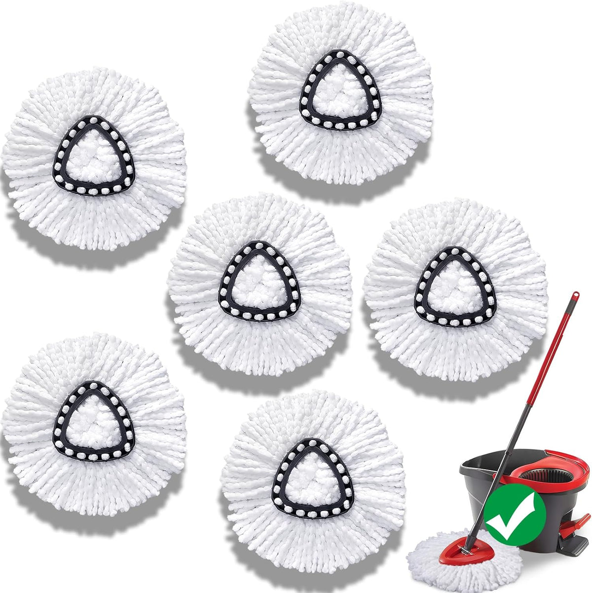 Mop Head Replacement for O-Cedar Easy Wring 1-Tank System, Mop Refills