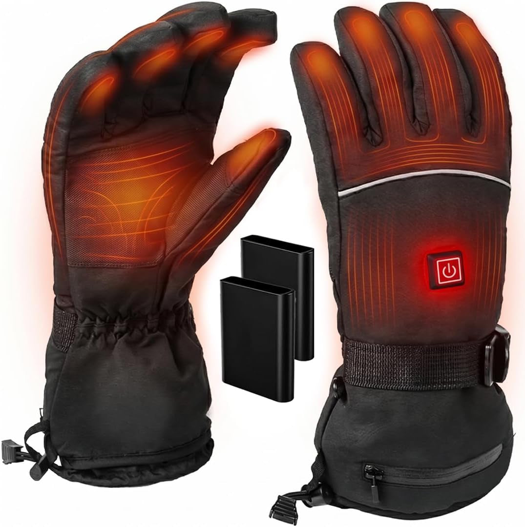 Brone Heated Gloves for Men & Women – Rechargeable Electric Heated Gloves with 3 Heat Settings (100–125°F), 4000Mah Batteries – Warm Gloves for Outdoor Work, Travel & Cold Conditions