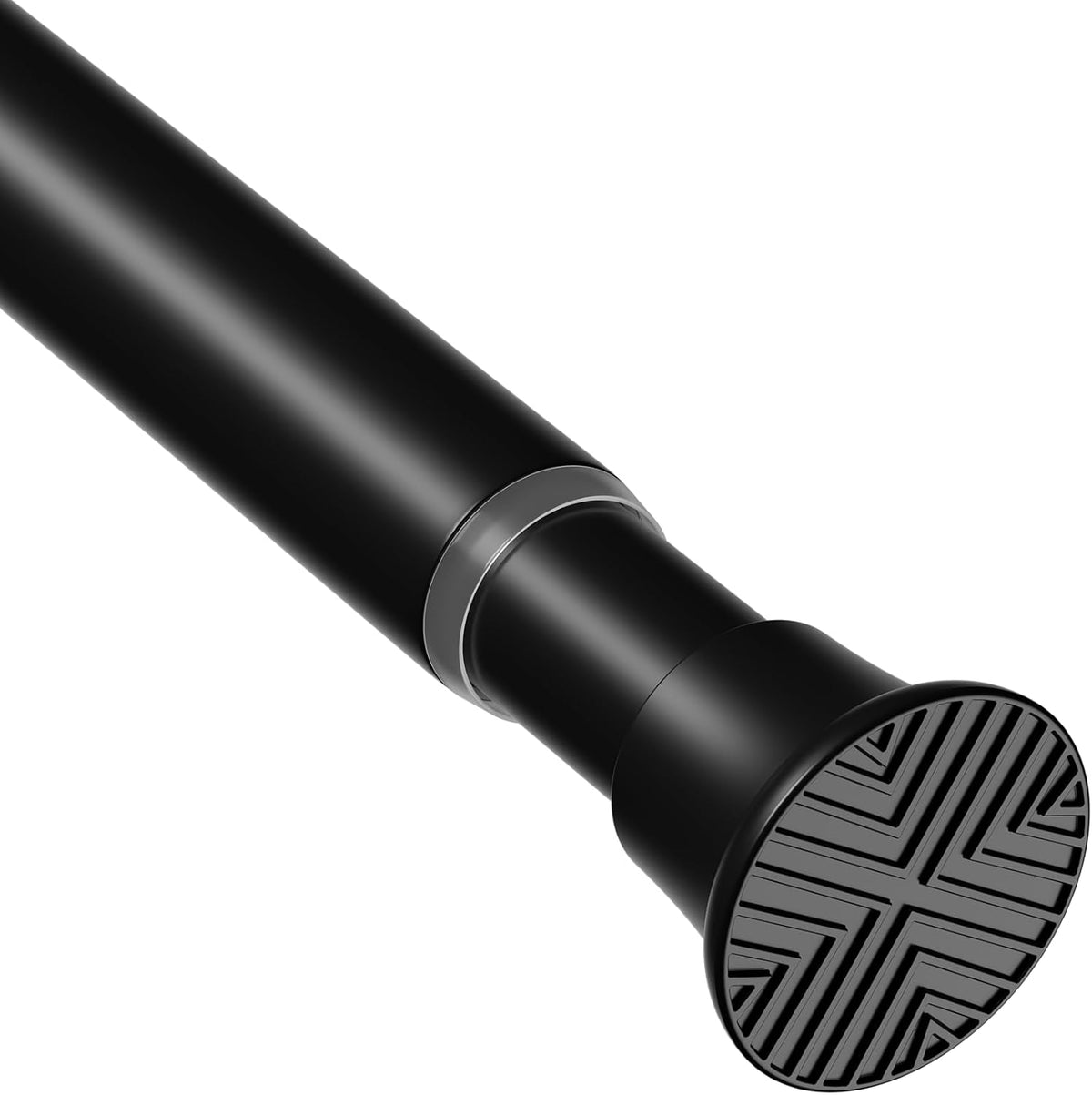 Curtain Rod No Drill 32-75 Inch Adjustable, 7/8" Diameter, Black