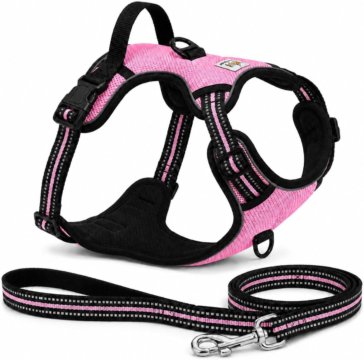 No Pull Dog Harness & Leash Set for Medium Dogs - Tactical Reflective Vest with Front Clip, Back D-Ring & Control Handle, Padded Breathable 1000D Nylon, Adjustable Quick-Release