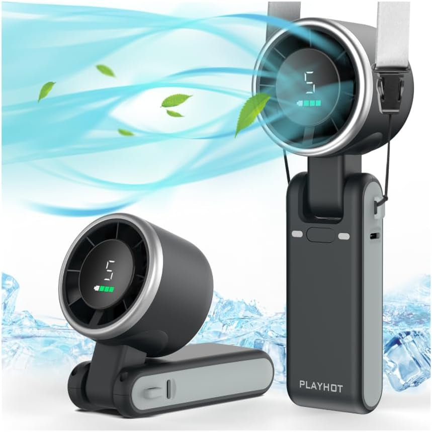 Playhot Portable Handheld Turbo Fan, Travel Essentials, Gifts for Women/Men