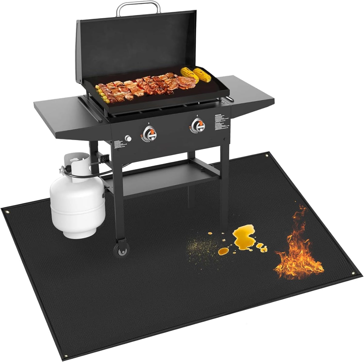 Grill Mat for Blackstone Griddle Accessories 28In & 36In, 70 X 48 X 0.02In
