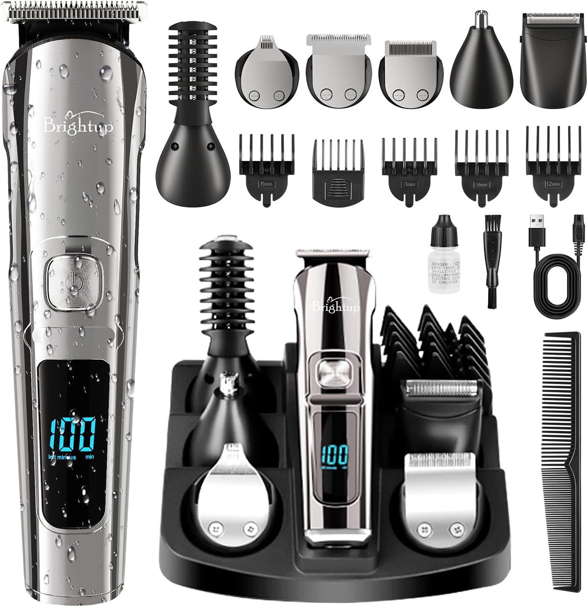Brightup Beard Trimmer for Men - Electric Razor & Shaver