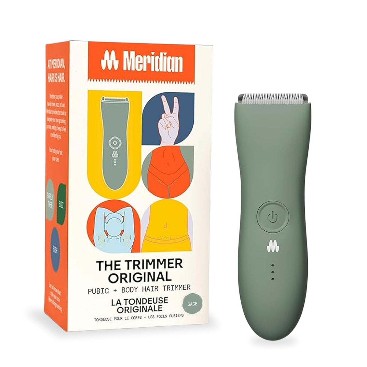 MERIDIAN the Trimmer Original | Body Hair Trimmer for Men & Women | Sage