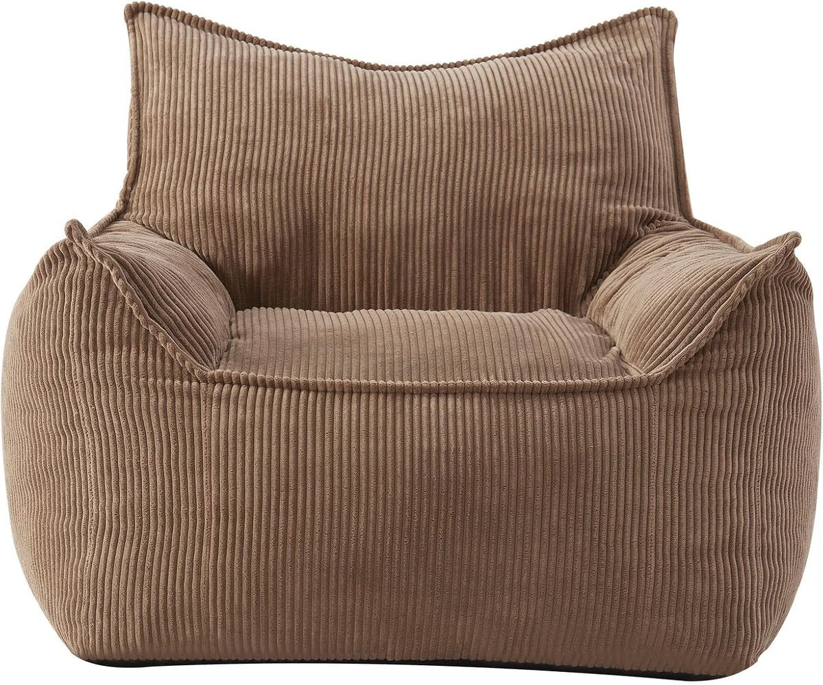 EBENCHICO Giant Bean Bag Chair for Adults, Corduroy Large Bean Bag Chairs for Teens with Armrests, Comfy Adult Beanbag Chair Sofa Couch with Filler Included for Bedroom Living Room