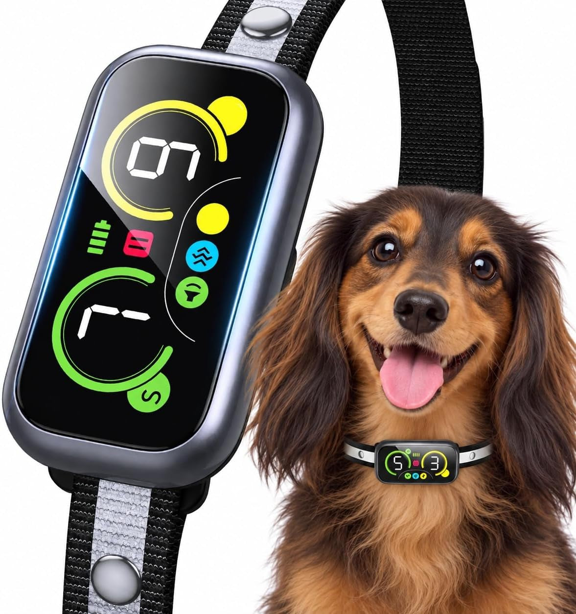 Dog Bark Collar, Instant Bark Solution, Smart anti Barking Device with 4 Correction Modes, Fast-Acting Barking Collar for for Large Medium Small Dogs 5-150Lbs, Ideal for Home & Outdoor