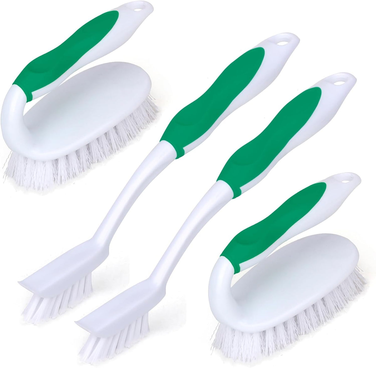 Scrub Brush Set, 4 Pack Deep Cleaning Brush Kit, Green