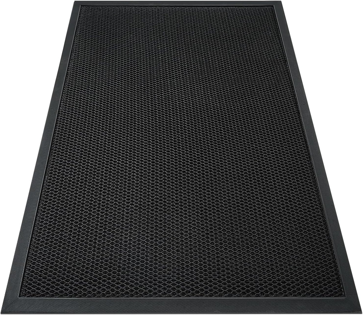 TANYOYO 3' X 4'Ft (36×48) Commercial Heavy Duty Rubber Mesh Door Mat – Waterproof Non-Slip Dirt Trapper for Mall Entrance, Patio, Garage & High Traffic Walkways, Black Outdoor Commercial Welcome Mat