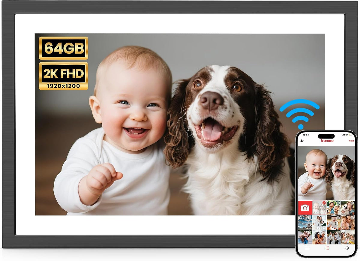 2K 64GB Frameo 10.1" Digital Picture Frame Wifi Electronic Photo Frame FHD