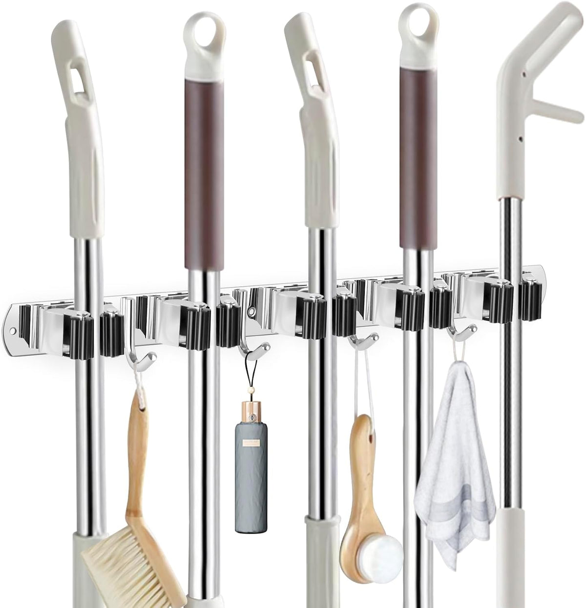IMILLET Broom Holder Wall Mount Stainless Steel Mop Organizer