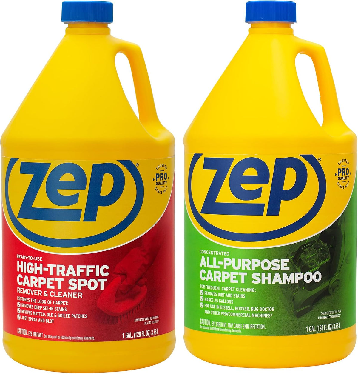 Zep High-Traffic Carpet Spot Remover 1 Gal & Carpet Shampoo 1 Gal