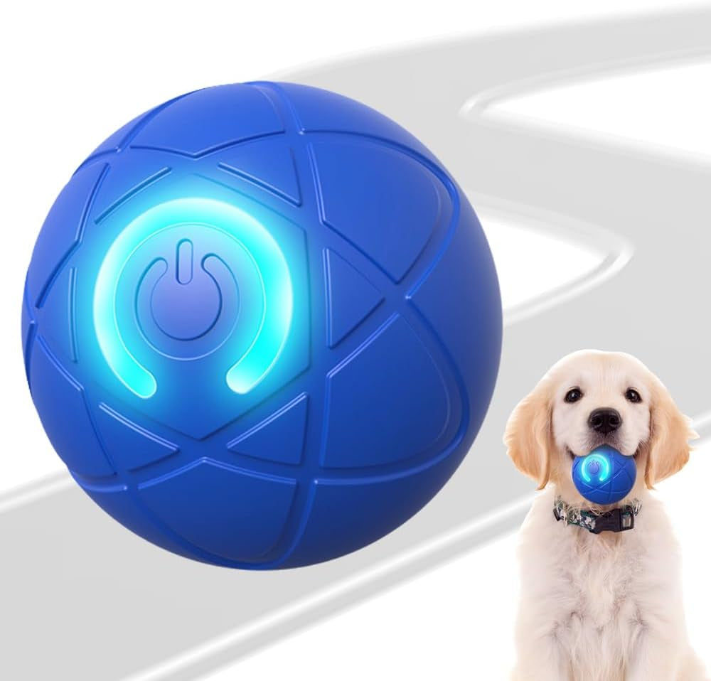 Interactive Ball Toy for Pets, 2026 New Interactive Dog Ball, Upgraded Automatic Dog Ball, Portable Indoor Active Ball Toy for Cats, Fun Small Breed Interactive Ball Toy for Small Dogs (Blue)