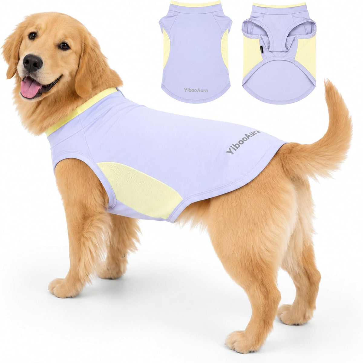 UPF 50+ Dog UV Protection Shirt, Lightweight Cooling Dog Shirt with Breathable Mesh Panels, Quick-Dry Stretch Summer Sun Shirt, Reflective Pet Apparel for Small, Medium & Large Dogs, XL