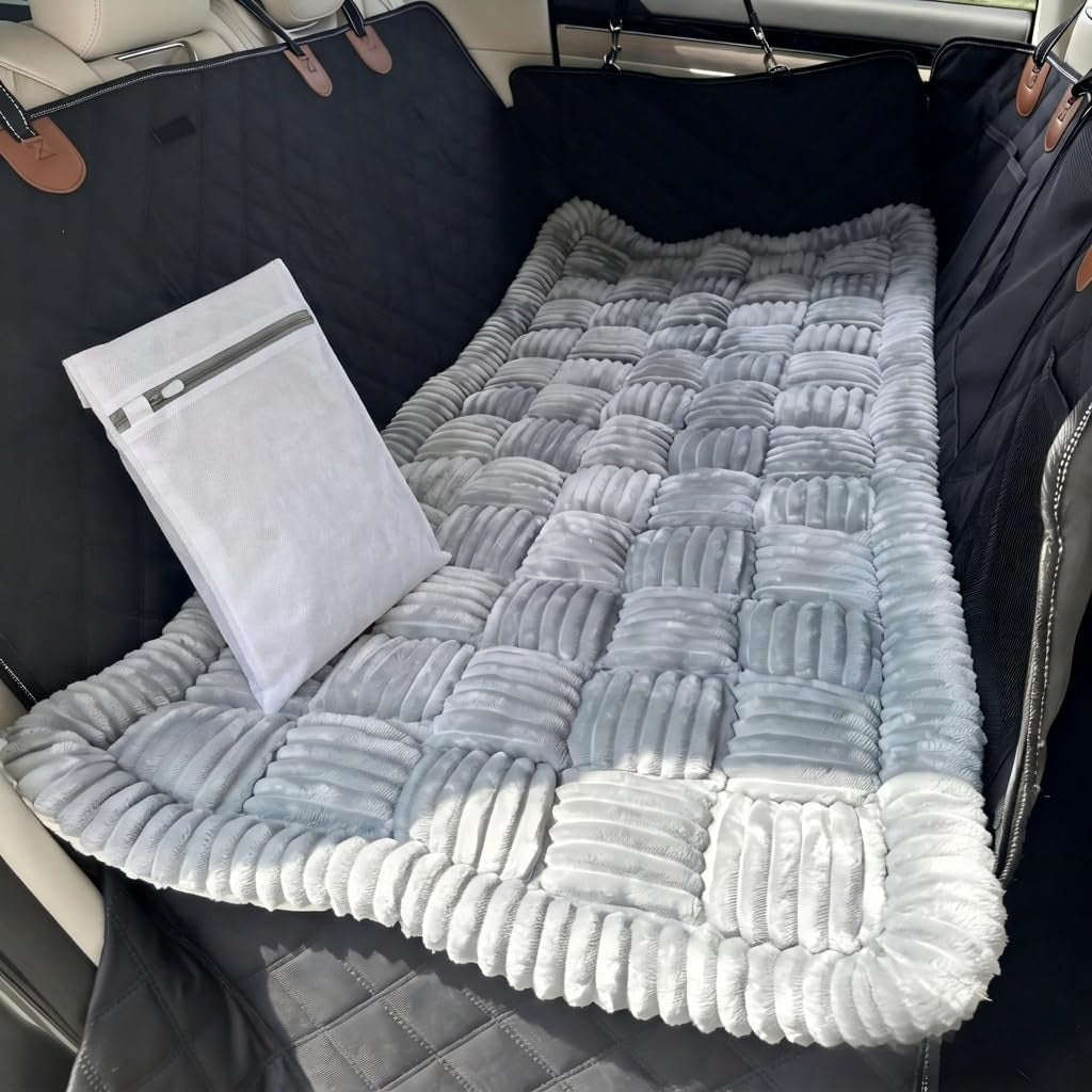 RYNVALE 51"X 23.6" Thickened Dog Bed Mat for Car Back Seat with Laundry Bag