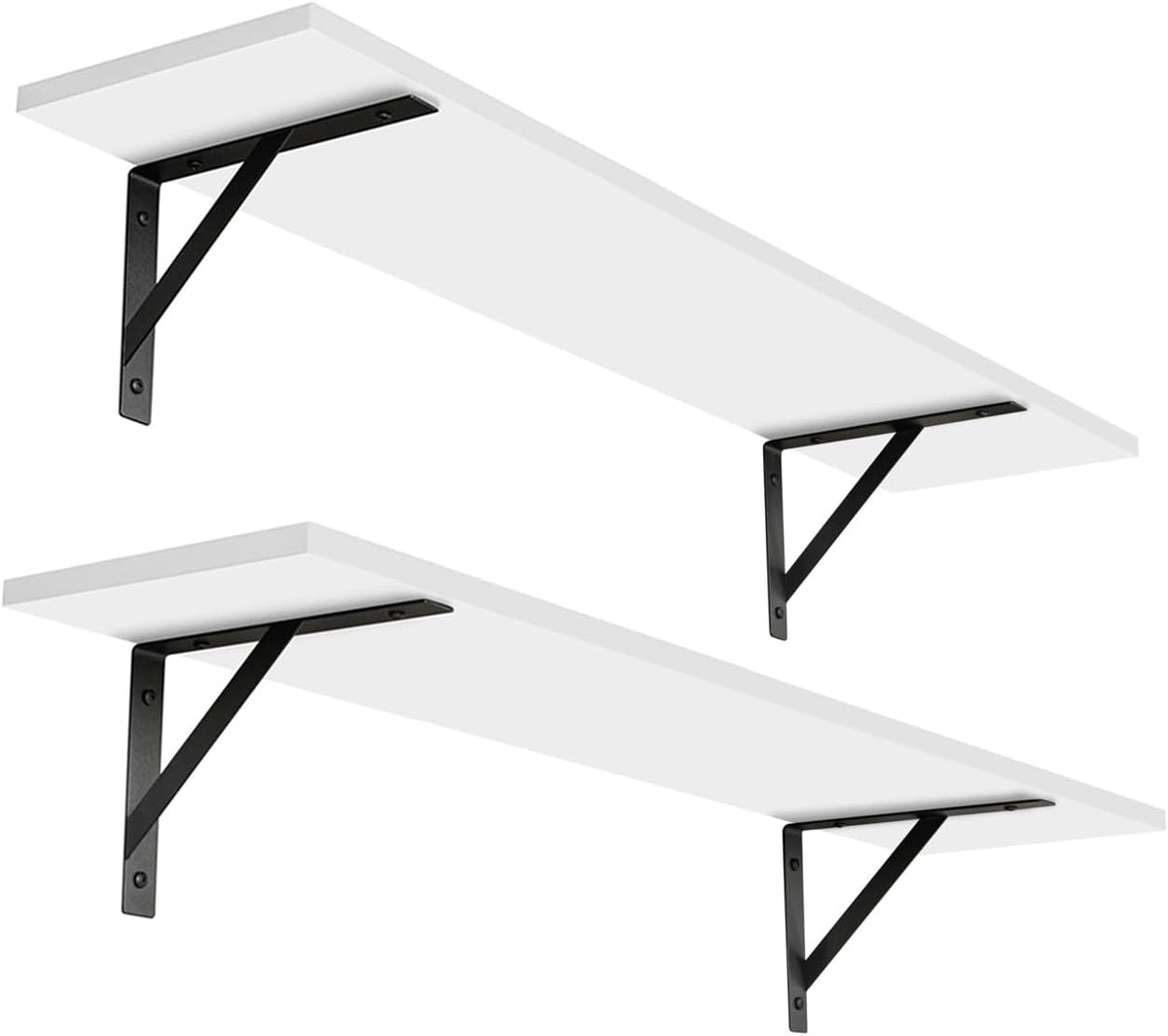 DINZI LVJ Long Wall Shelves, 31.5" Wall Mounted Shelves with Metal Brackets