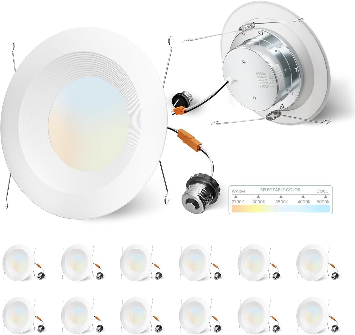 5/6 Recessed Lighting Led,12 Pack 5CCT Retrofit Led Can Lights