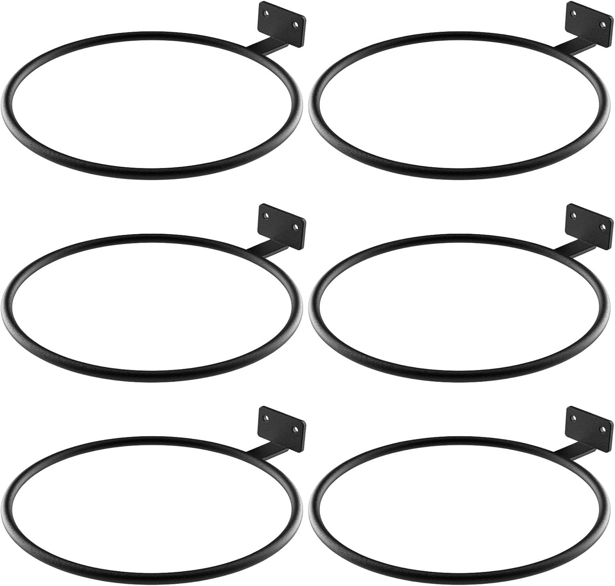 Wall Plant Holder Bulk 6In 6Pack Metal Ring Plant Hanger Black