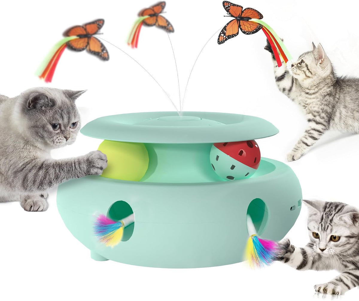 3-In-1 Interactive Cat Toys for Indoor Cats, Blue