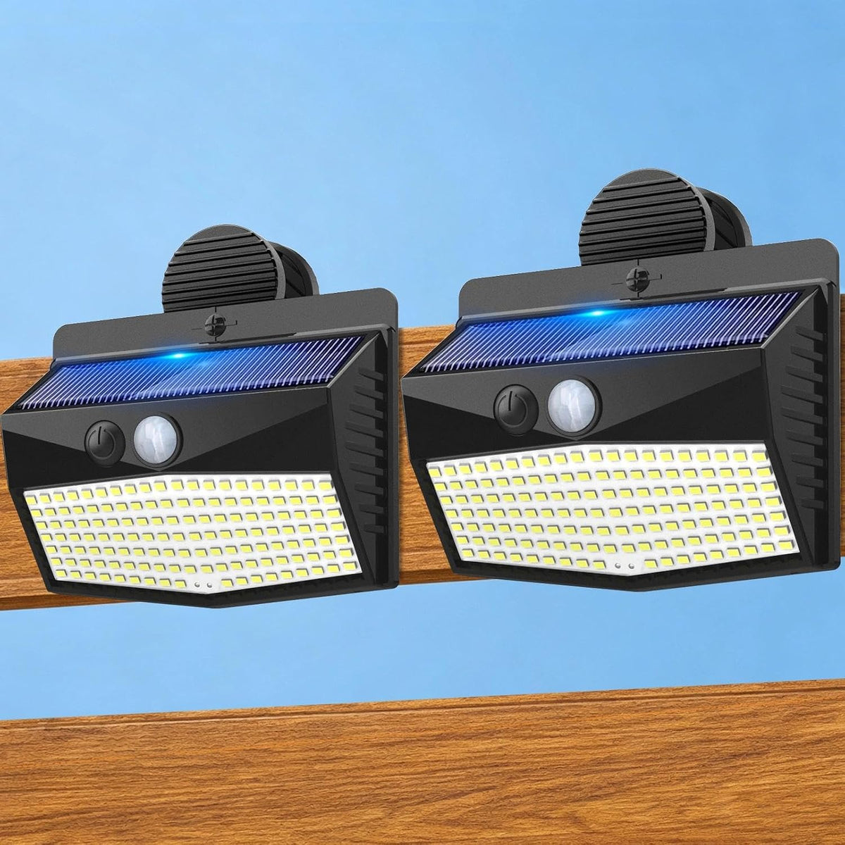 Peasur Clip on Solar Lights Outdoor, Motion Sensor Lights with 3 Modes