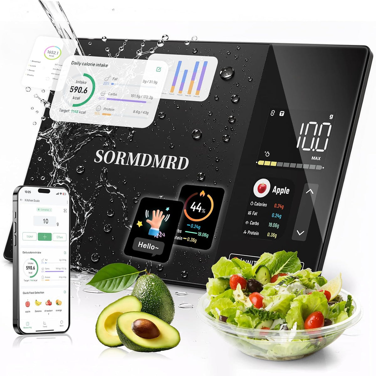 Smart Food Scale with Nutrition Calculator, App and Barcode Scanner