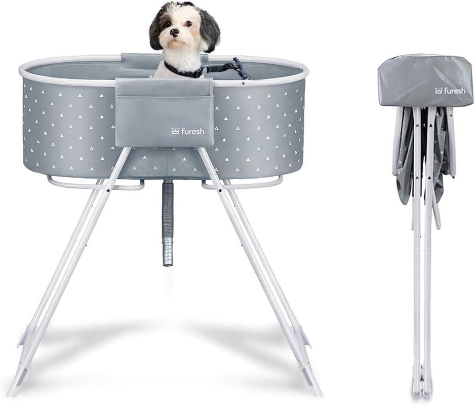 Furesh Portable Foldable Dog Bathtub for Small & Medium Dogs (Gray)