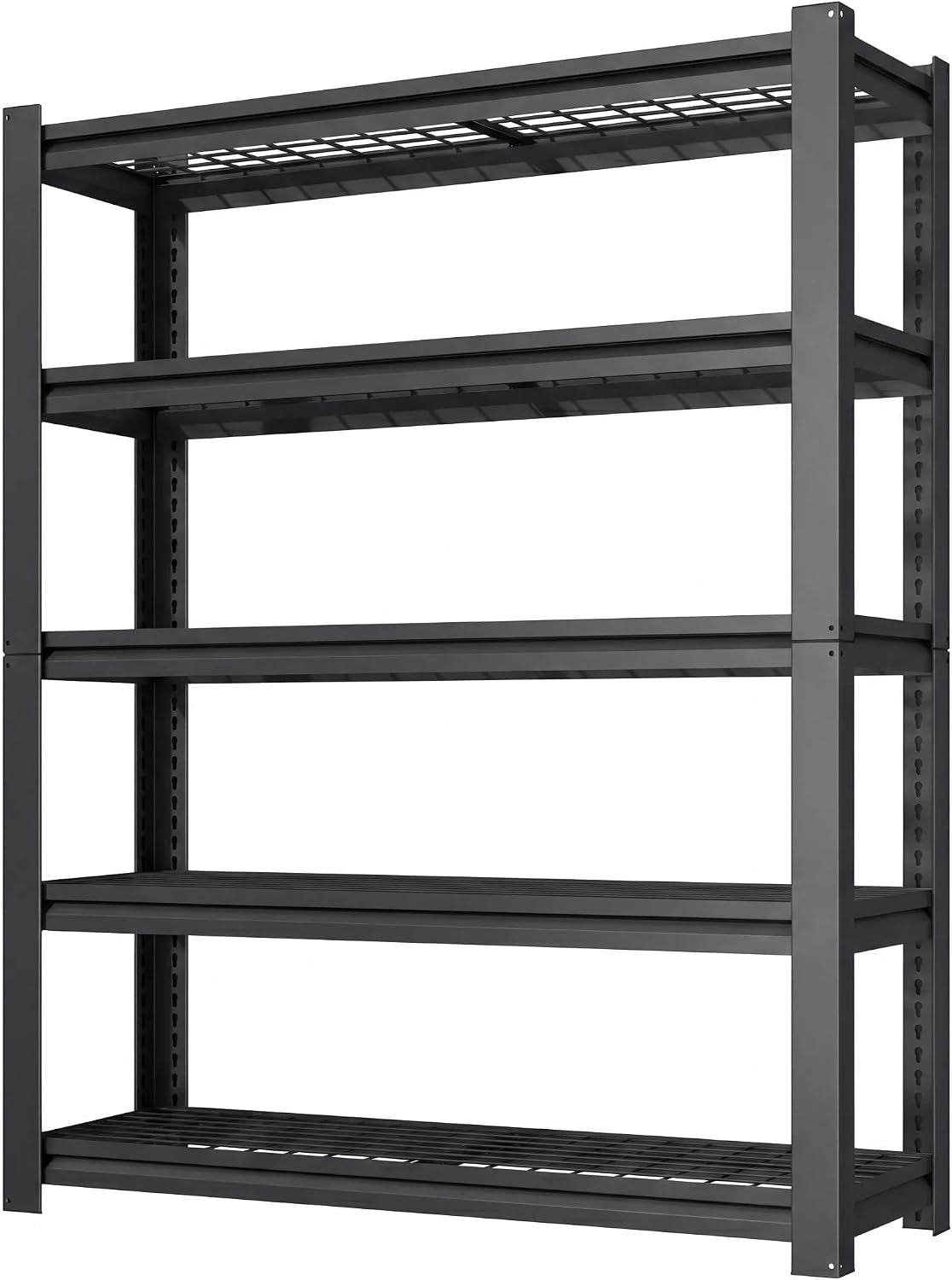 72" H Heavy Duty Garage Shelving, Metal Storage Shelves, 5 Tier Adjustable Storage Shelves, Industrial Utility Rack for Warehouse, Basement, Workshop, Kitchen, 16" D×35" W×72" H, Black