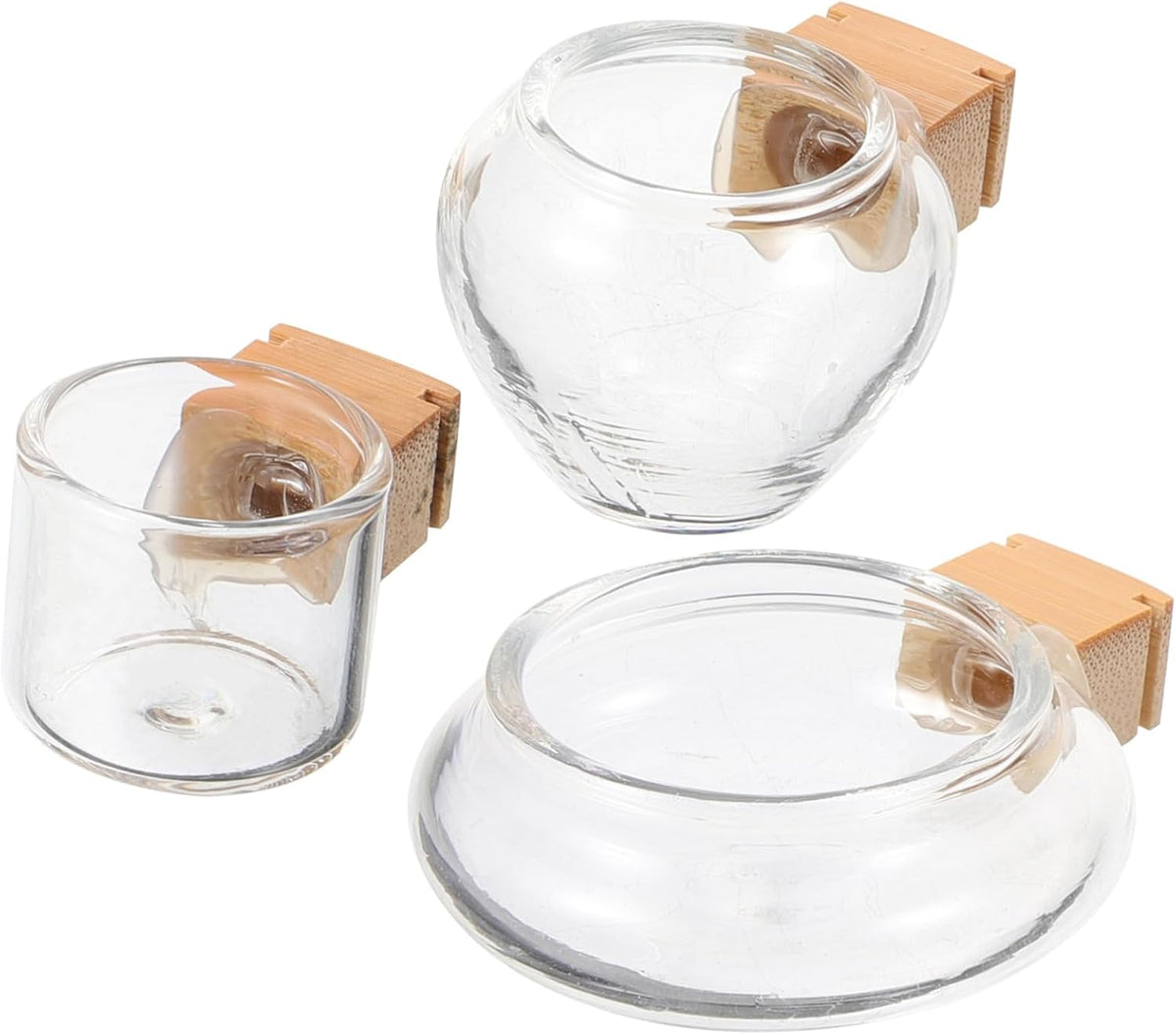Angoily Bird Food Bowl and Water Feeder Set Glass Bird Cage Feeders with Splash-Proof Design Easy-Clean Feeding Accessories for Parakeet Cockatiel Small Birds