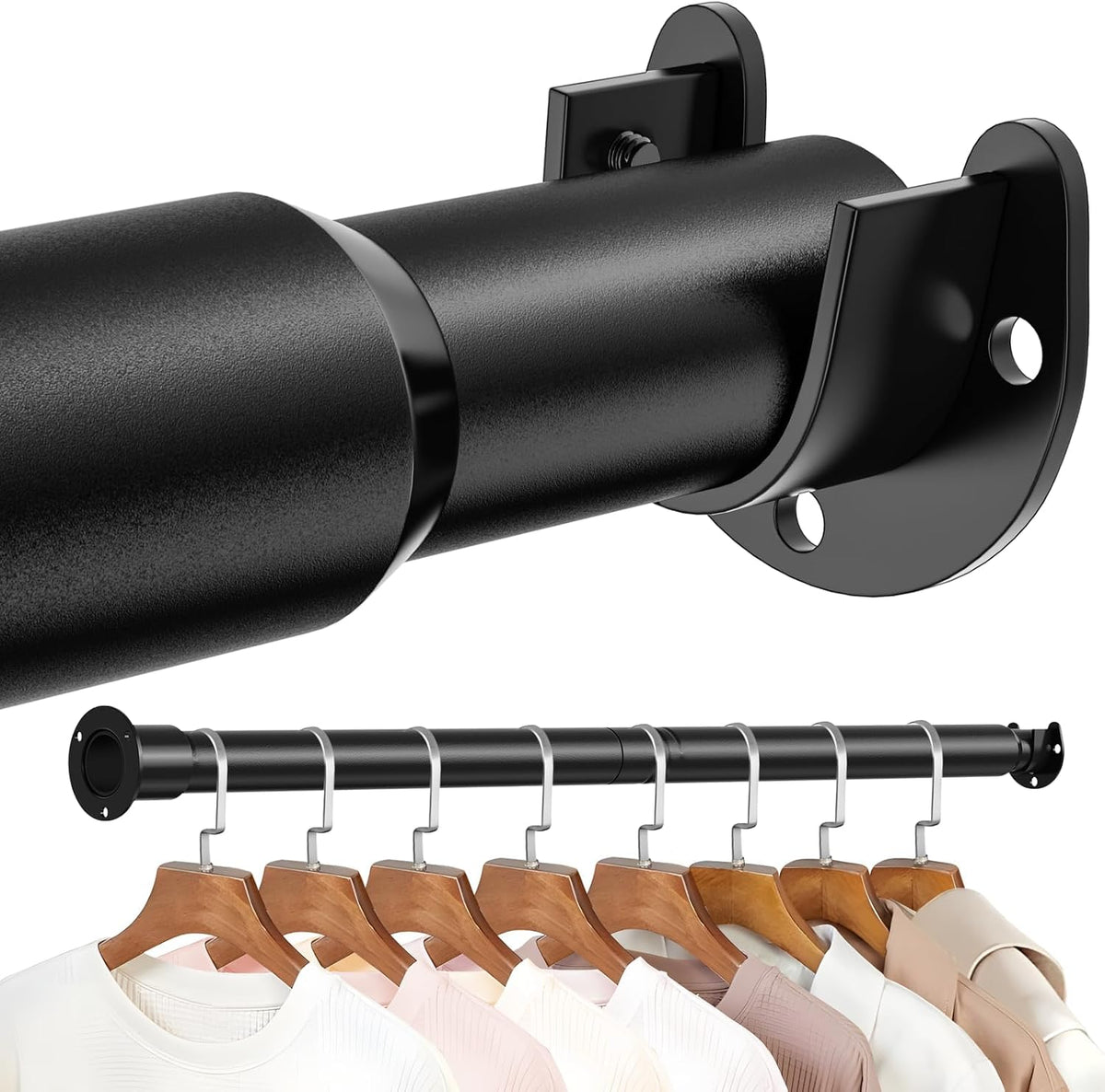 Mavivegue Closet Rod, 16.4 to 84 Inch Adjustable Closet Rods