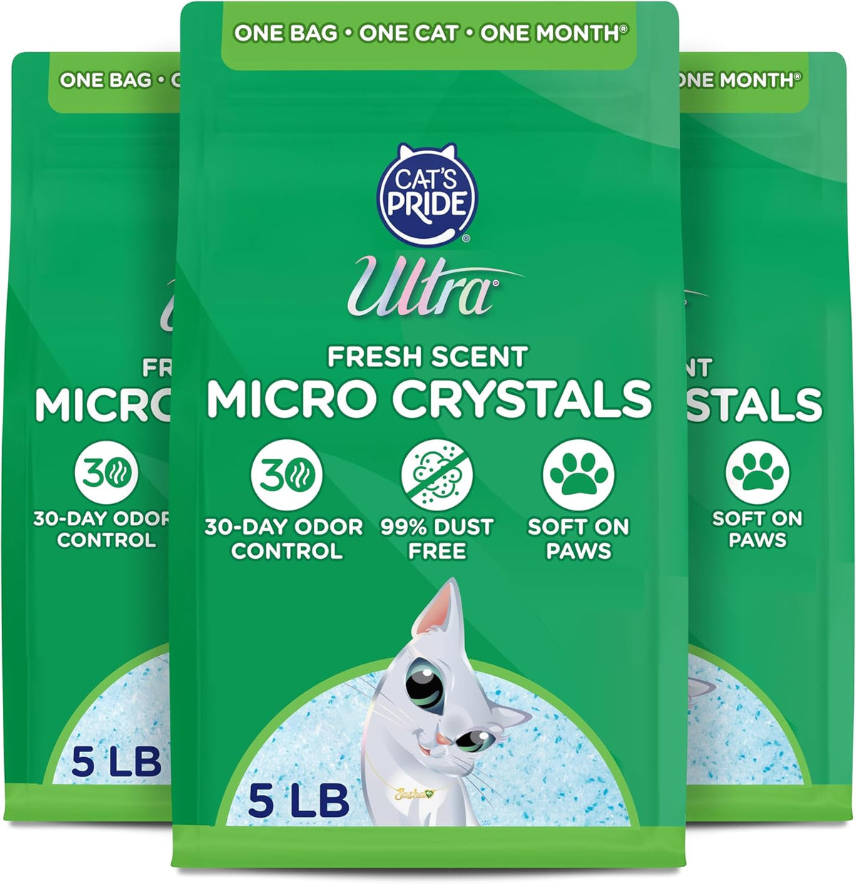 Ultra by Cat'S Pride Fresh Scent Micro Crystals, Soft on Paws Litter, 15Lb
