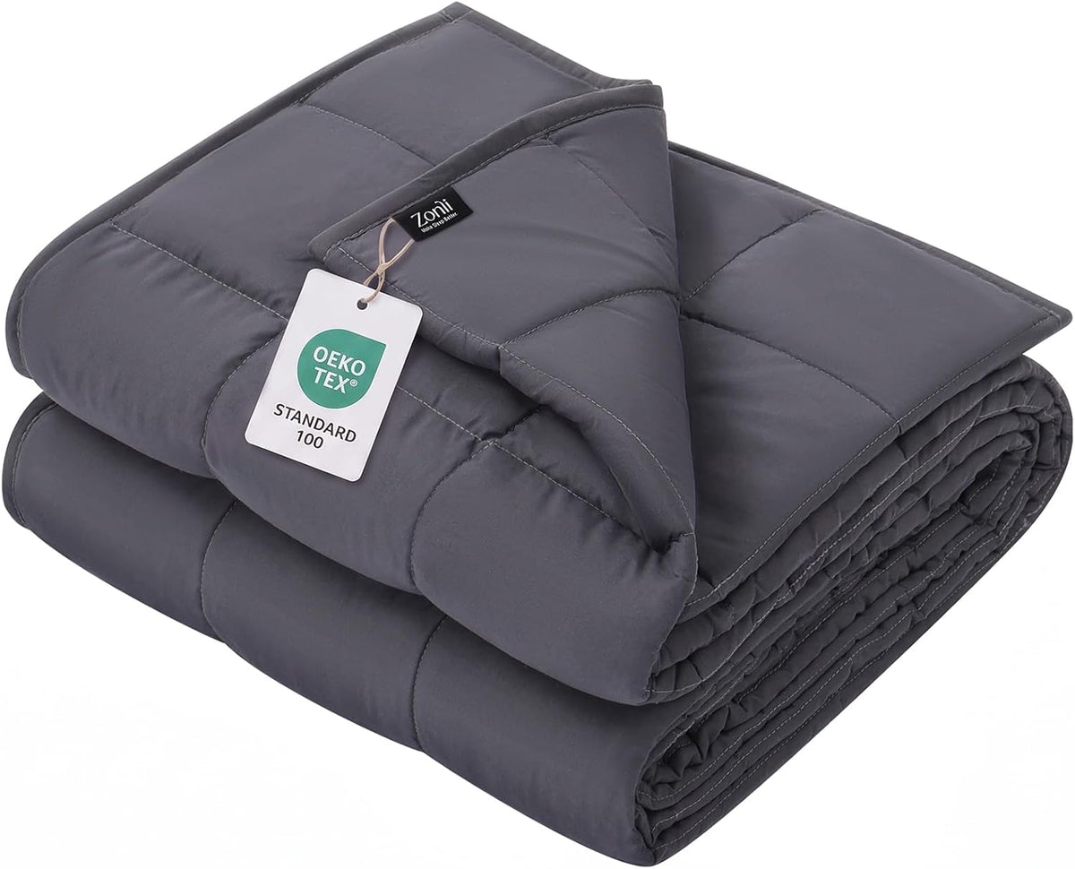 Zonli Weighted Blanket for Adults (60"X80", 20Lbs, Dark Grey)